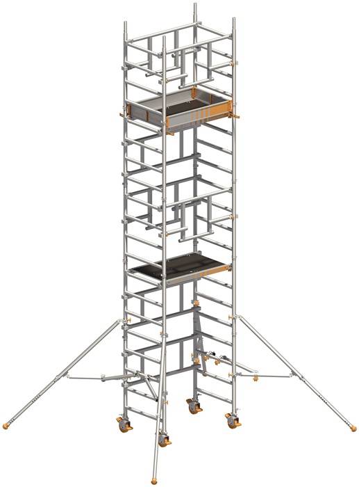 Fahrgerüst SoloTower Arbeits-B750xL1130mm Alu.Gerüsthöhe 4370mm 2 kN/m² LAYHER