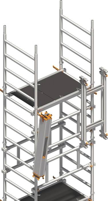 Fahrgerüst SoloTower Arbeits-B750xL1130mm Alu.Gerüsthöhe 3370mm 2 kN/m² LAYHER