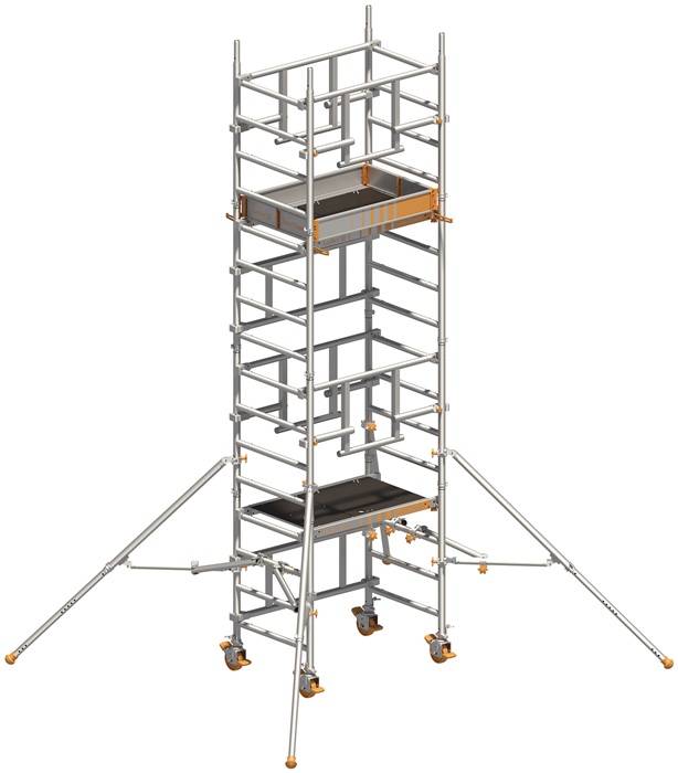 Fahrgerüst SoloTower Arbeits-B750xL1130mm Alu.Gerüsthöhe 5370mm 2 kN/m² LAYHER