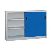 Schiebetürenschrank H1000xB1500xT400mm 4Fbd.grau/blau Trgf.1000kg Trennw. Schiebetürenschrank H1000xB1500xT400mm 4Fbd.grau/blau Trgf.1000kg Trennw.