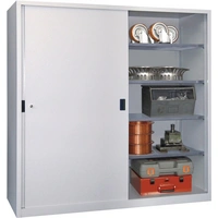 Schiebetürenschrank H1950xB2000xT600mm 8Fbd.lichtgrau Trgf.1000kg Trennw. Schiebetürenschrank H1950xB2000xT600mm 8Fbd.lichtgrau Trgf.1000kg Trennw.