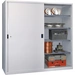 Schiebetürenschrank H1950xB2000xT600mm 8Fbd.lichtgrau Trgf.1000kg Trennw. Schiebetürenschrank H1950xB2000xT600mm 8Fbd.lichtgrau Trgf.1000kg Trennw.