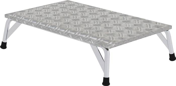 Arbeitspodest Stahlrohr/Aluminium Stufen 1 beids.begehbar H.250mm Warzenblech