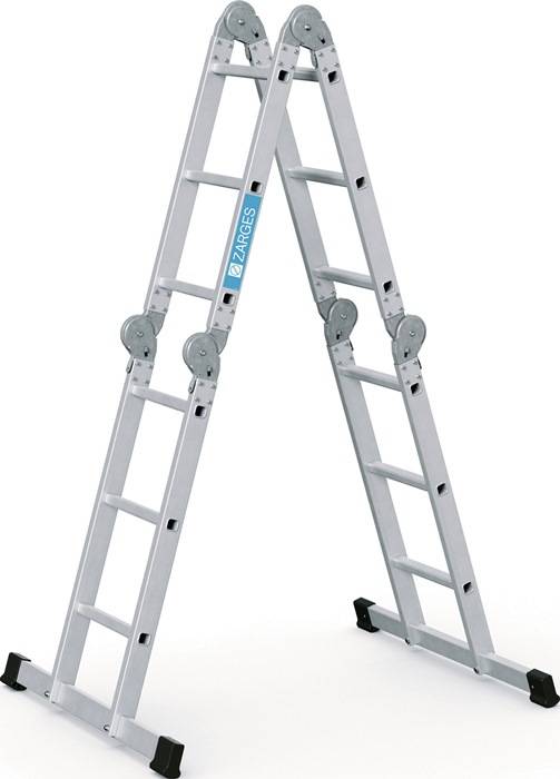 Vielzweckleiter Multitec M Alu.Sprossen 4x3 gekl.H1020xB750xT260mm Holzbelag