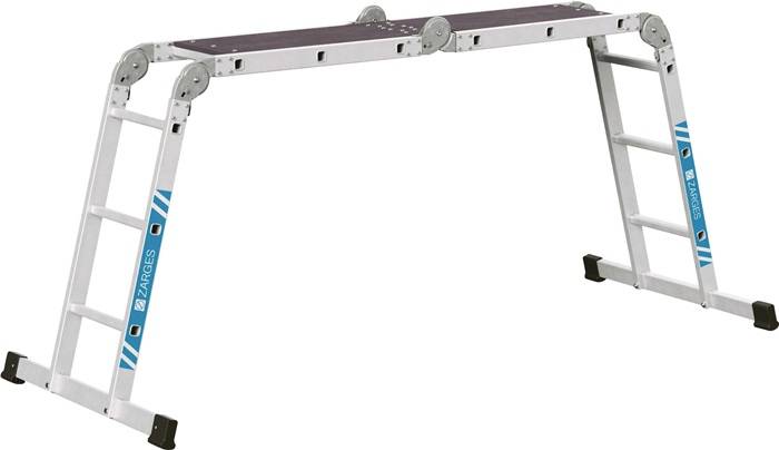 Vielzweckleiter Multitec M Alu.Sprossen 4x3 gekl.H1020xB750xT260mm Holzbelag