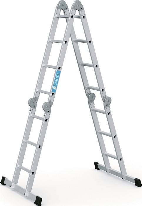 Vielzweckleiter Multitec M Alu.Sprossen 2x3+2x4 gekl.H1220xB800xT260mm Holzbelag