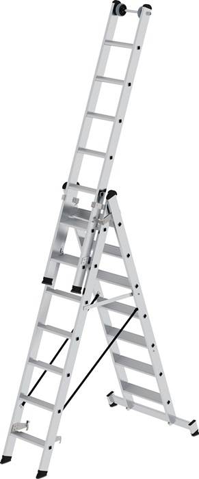 Stufen-Mehrzweckl. Alu.Stufen 3x7 gerif.Arbeits-H.b.ca.6100mm Traversenbr.1200mm