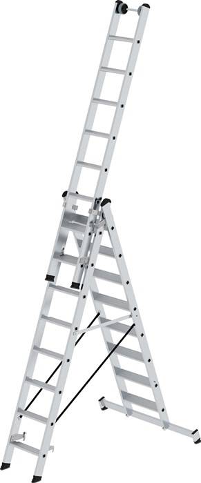 Stufen-Mehrzweckl. Alu.Stufen 3x8 gerif.Arbeits-H.b.ca.6900mm Traversenbr.1200mm