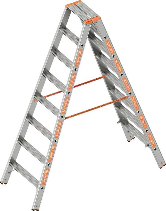 Stufenstehleiter TOPIC 2x8 Stufen Alu.Gesamt-H.2000mm LAYHER