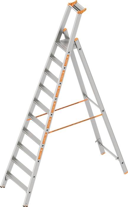 Stufenstehleiter TOPIC Stufen 10 Alu.Gesamt-H.3200mm LAYHER