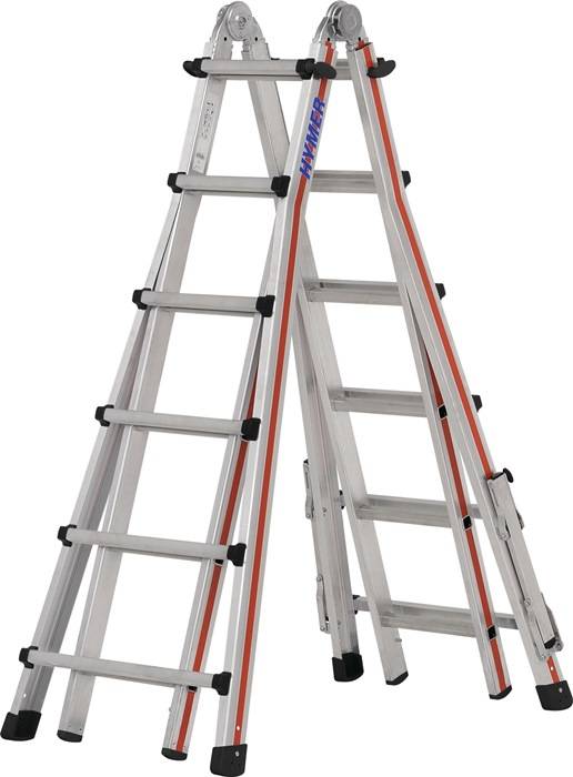 Teleskopleiter Alu.4x6 Sprossen max.Gesamtbelastung 150kg HYMER