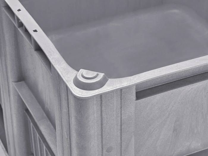 Großvolumenbehälter 470l L1200xB800xH740mm grau m.3 Kufen