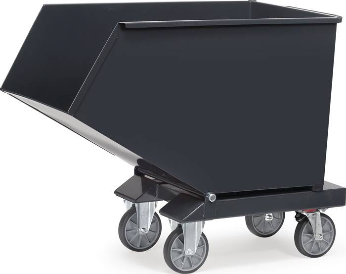 Muldenkipper 800 l - bis 800 Kg - 1321 x 1044 x 735 mm Kastenmaße - 2 Lenk- und 2 Bockrollen