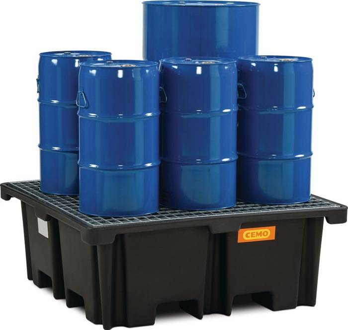 Auffangwanne 400l L1290xB1290xH480mm PE m.Gitterrost CEMO