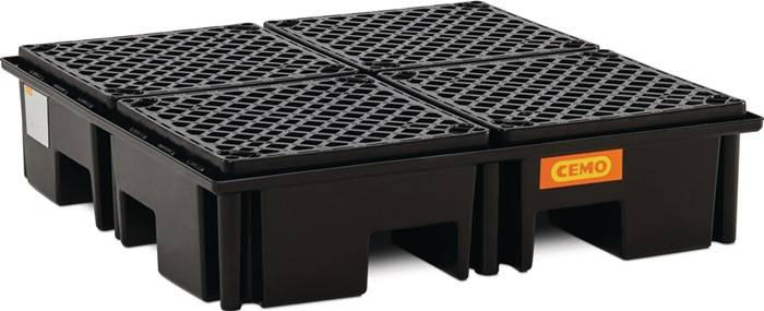 Auffangwanne 220l L1230xB1230xH260mm PE m.PE-Gitterrost CEMO