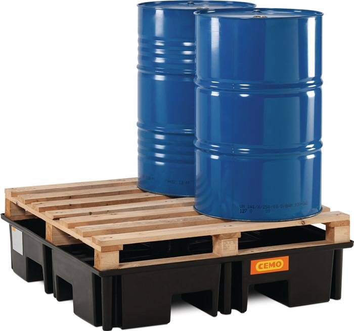 Auffangwanne 220l L1230xB1230xH260mm PE o.Gitterrost CEMO