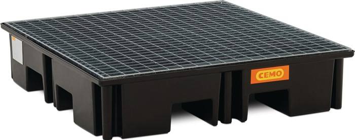 Auffangwanne 220l L1230xB1230xH260mm PE m.Gitterrost CEMO