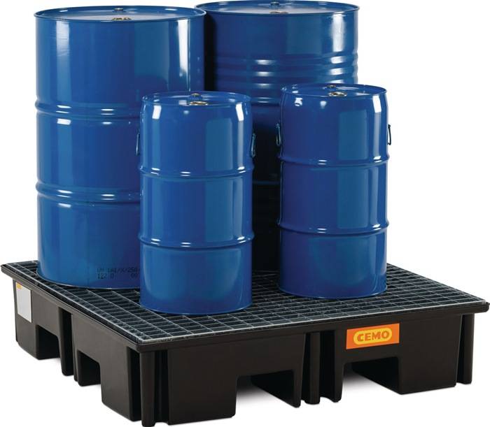 Auffangwanne 220l L1230xB1230xH260mm PE m.Gitterrost CEMO