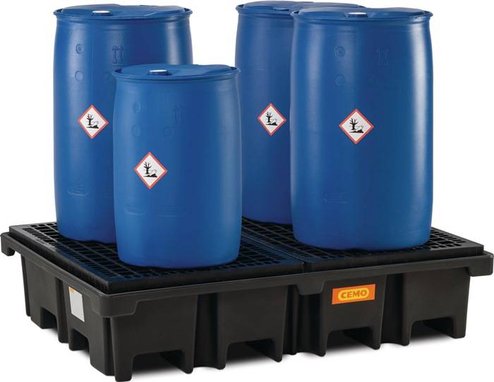 Auffangwanne 425l L1670xB1270xH360mm PE m.PE-Gitterrost CEMO