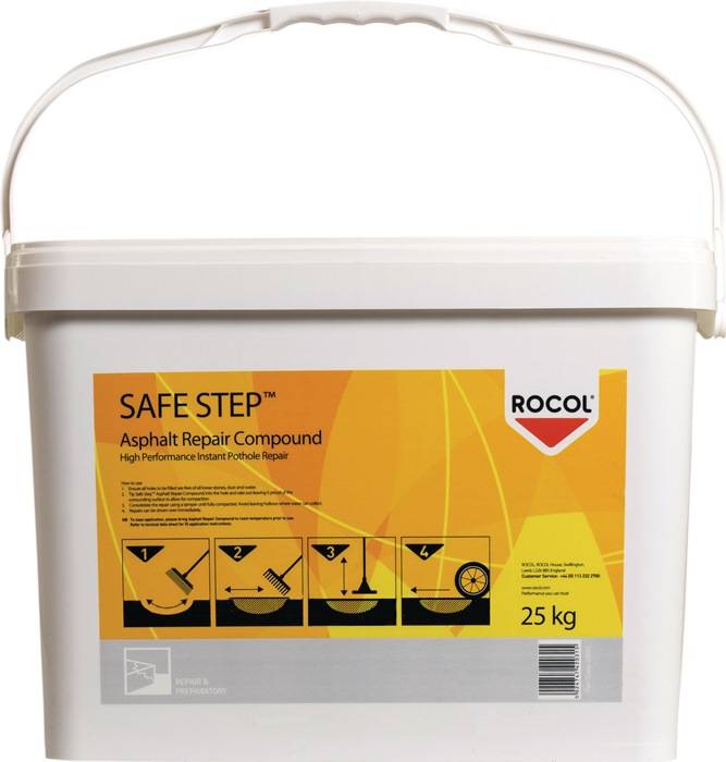 Bodenreparaturmasse SAFE STEP® Asphalt RS 42036 anthrazit 25l Eimer ROCOL