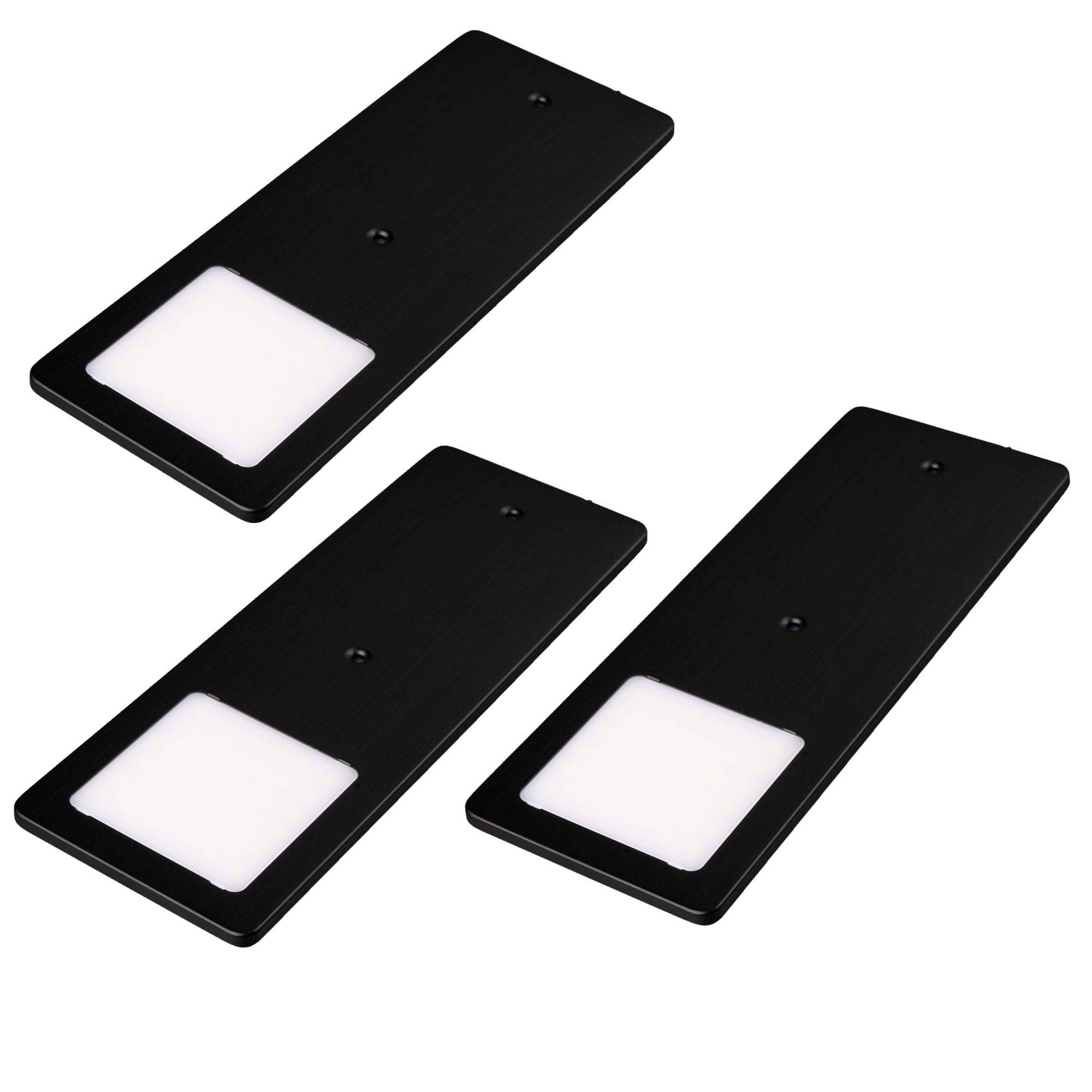 kalb | LED Unterbauleuchten schwarz 5W- sehr flache Küchenleuchte Einbaustrahler Einbauspot für schaltbare Steckdosen