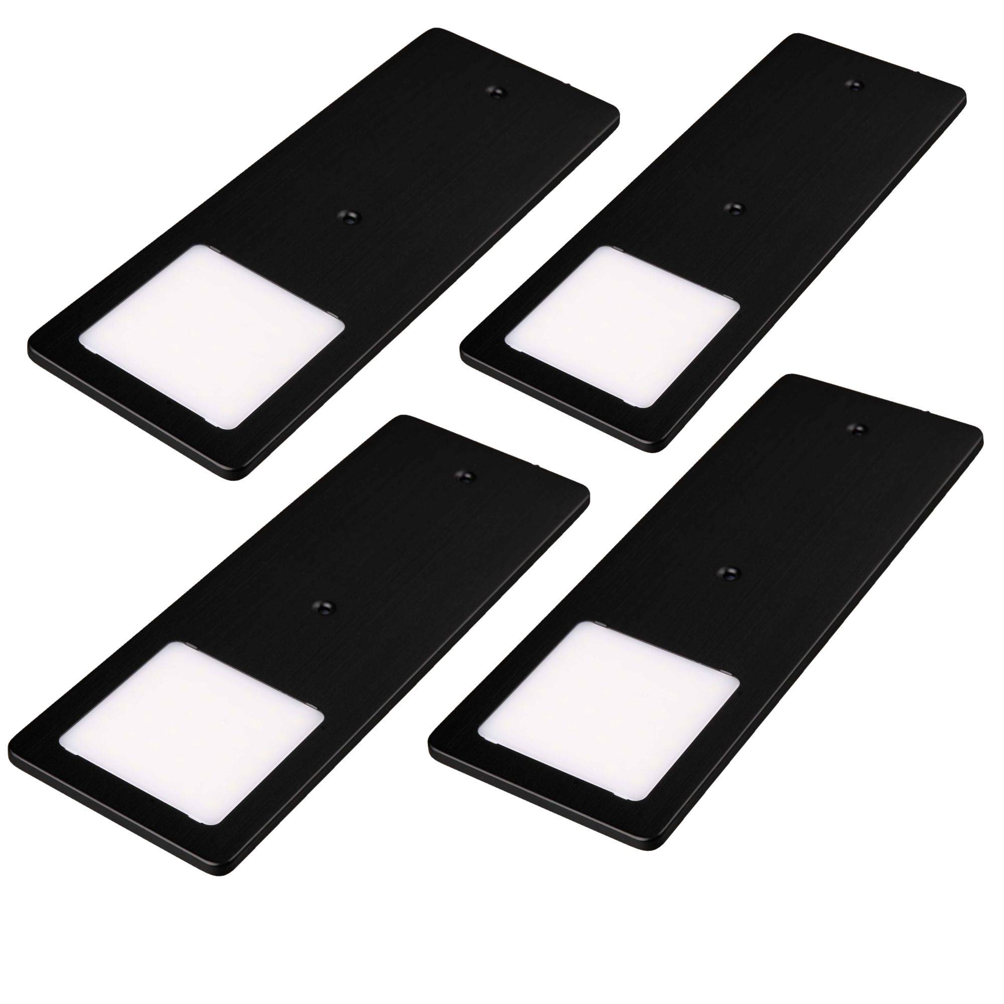 kalb | LED Unterbauleuchten schwarz 5W- sehr flache Küchenleuchte Einbaustrahler Einbauspot für schaltbare Steckdosen