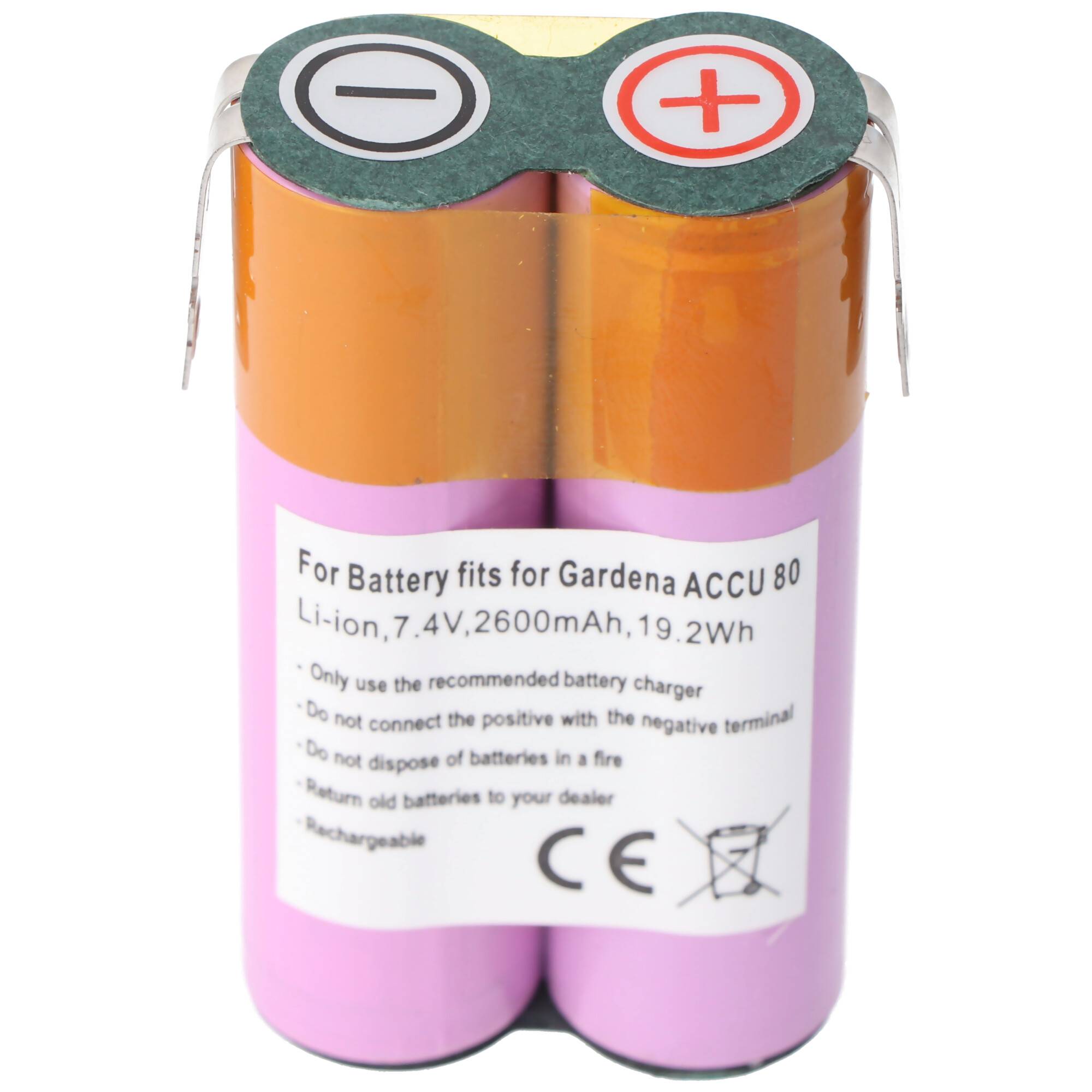 Akku passend für Gardena ACCU 80, Li-ion, 7,4V, 2600mAh, 19,2Wh
