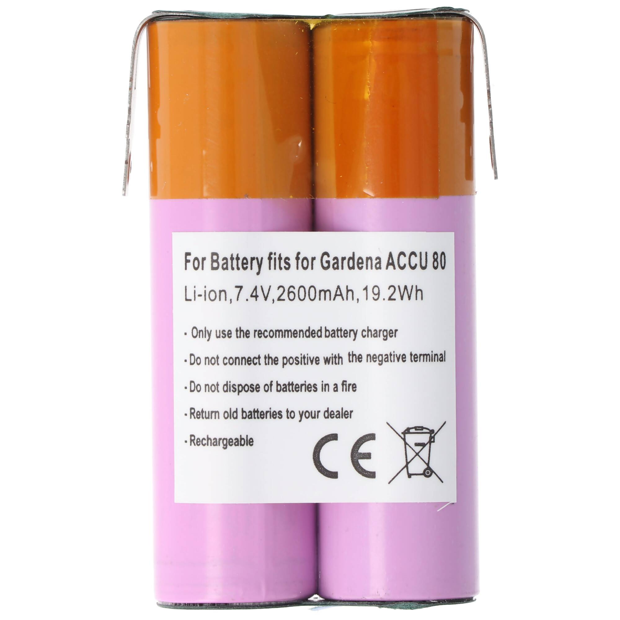 Akku passend für Gardena ACCU 80, Li-ion, 7,4V, 2600mAh, 19,2Wh