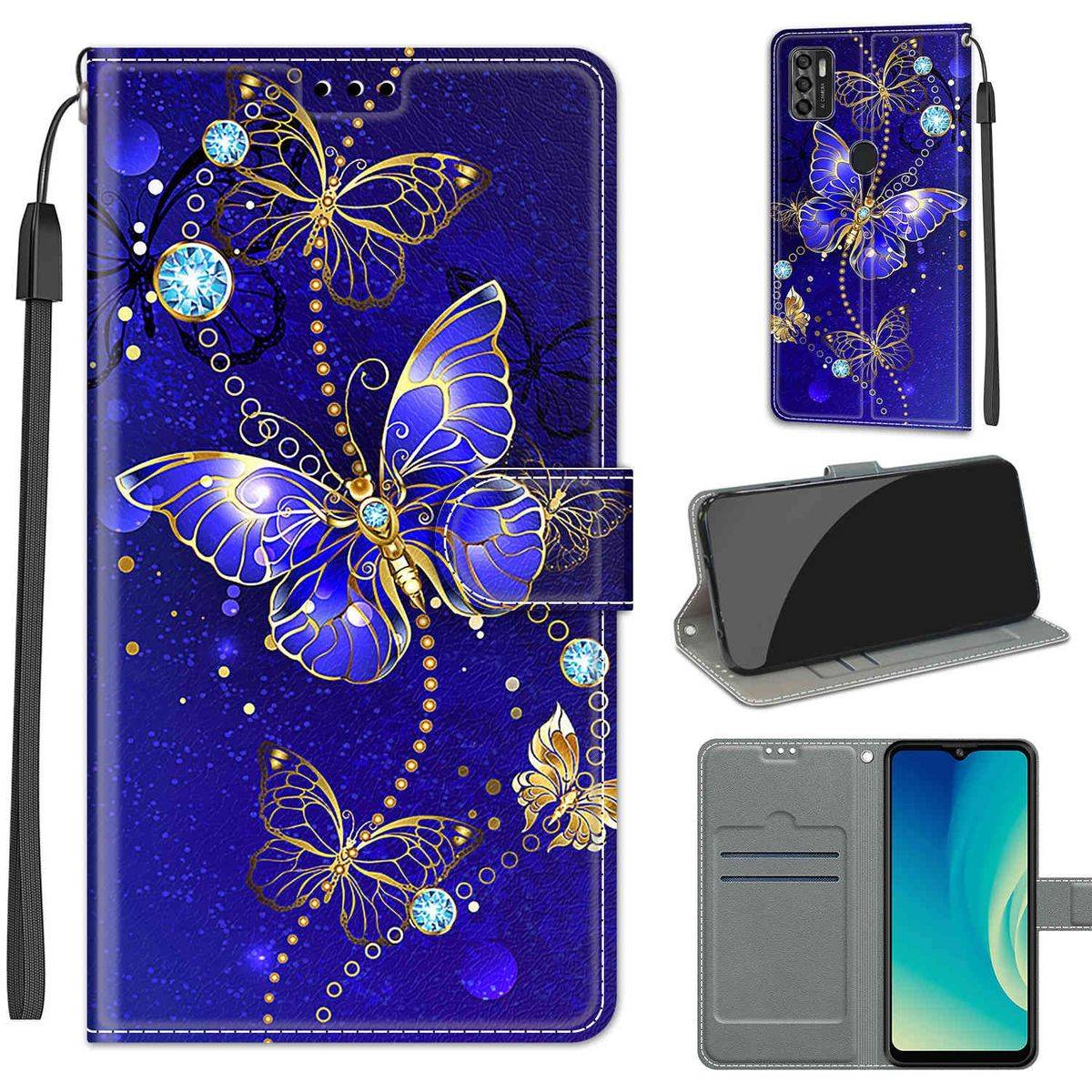 Für ZTE Blade A7s 2020 Kunstleder Handy Tasche Book Motiv 4 Schutz Hülle Case Cover Etui Neu