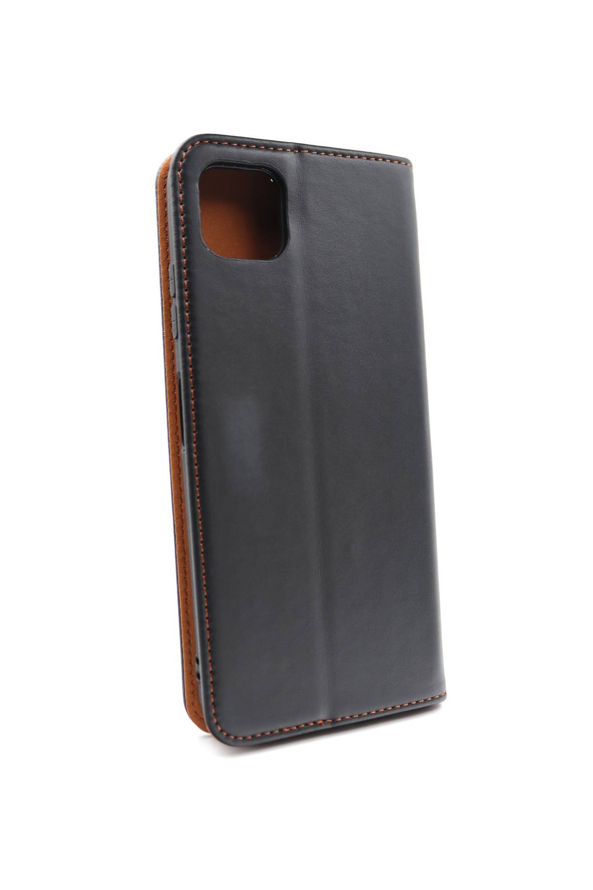 JAMCOVER Echtleder Cover Schwarz für Samsung Galaxy A22 5G - Schutzhülle, Handytasche im Buchformat