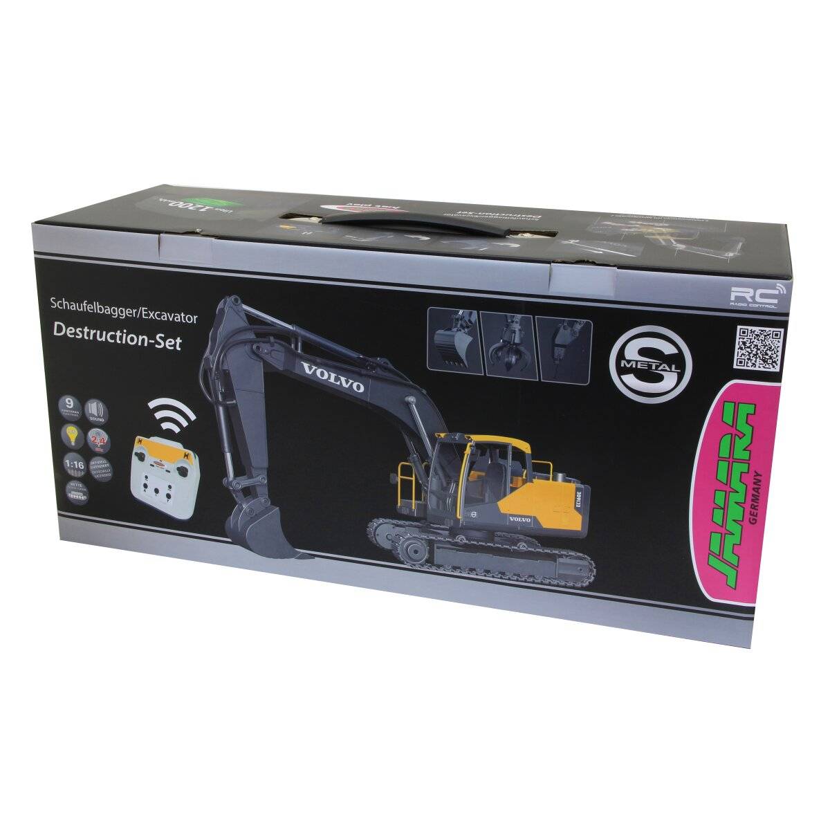 Jamara Bagger Volvo EC160E Metal 1:16 2,4GHz Destruction-Set