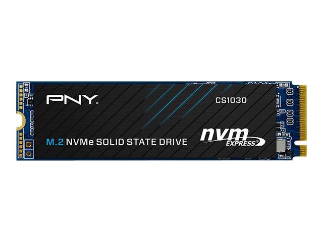 PNY CS1030 M.2 NVMe Solid-State-Laufwerk auf weißem Hintergrund dargestellt.