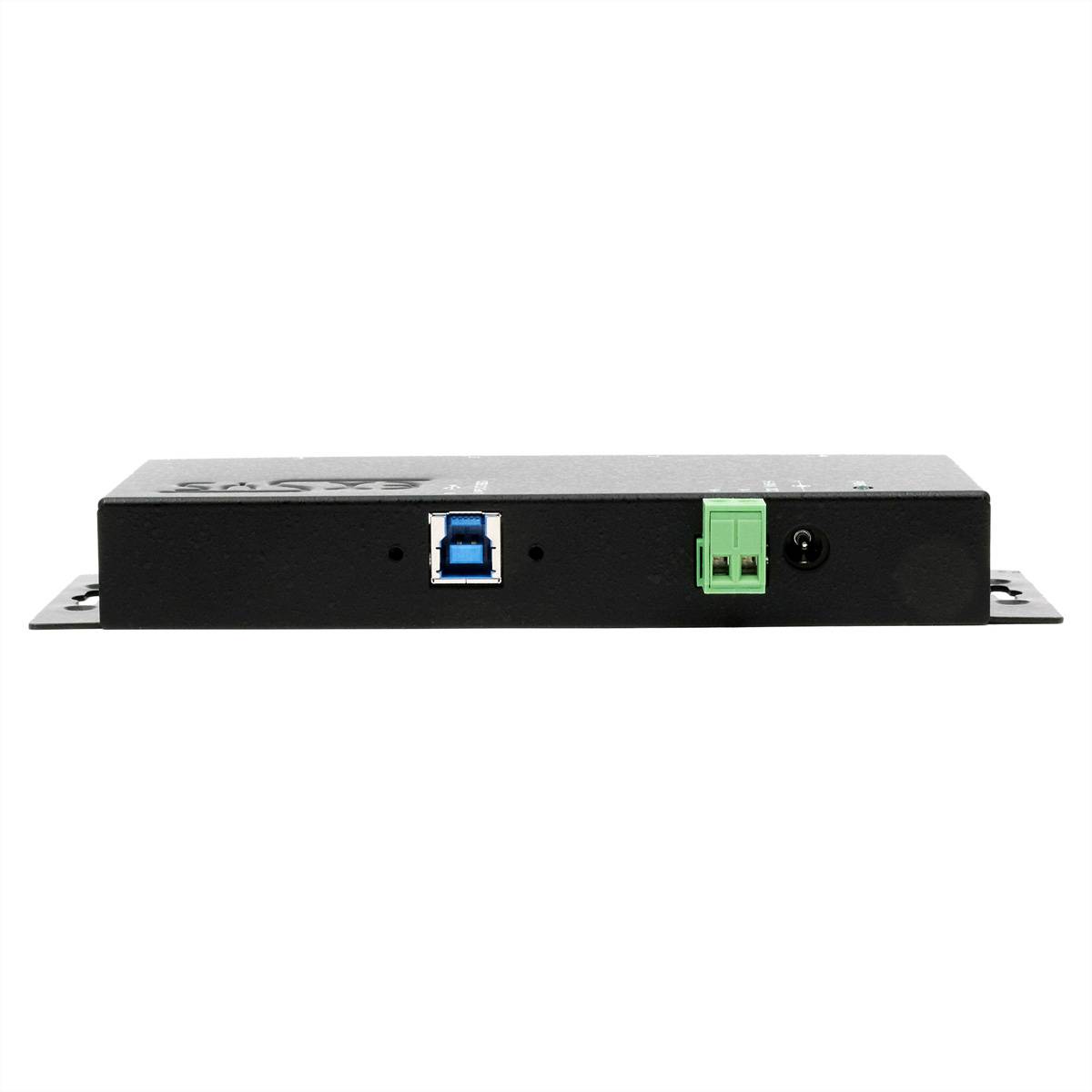 EXSYS EX-1184HMVS-2 4-Port Metall USB 3.2 Gen1 inkl. verschraubbares Kabel Surge Protection