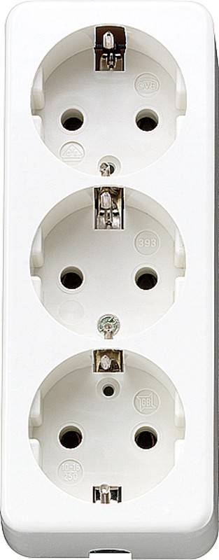 Jung SCHUKO-Dreifach-Steckdose 10 S 23 L WW