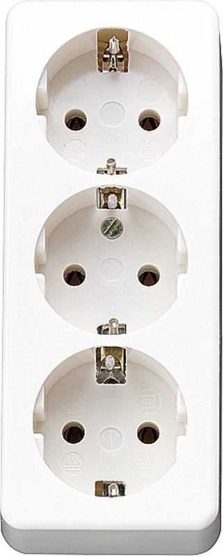 Jung SCHUKO-Dreifach-Steckdose 10 S 23 LA WW