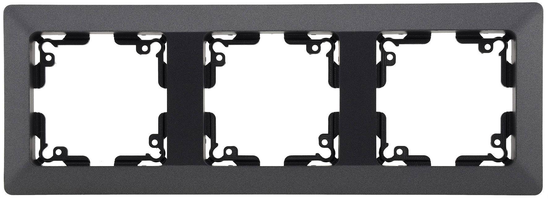 MILOS 3-fach Rahmen I Mehrfach-Rahmen für Steckdosen Schalter und Komponenten I Anthrazit