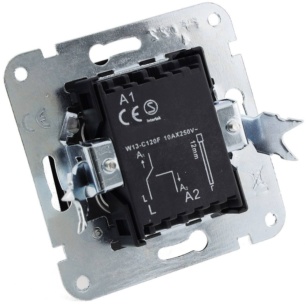 ChiliTec 23037 MILOS Wechsel-Schalter, UP, Anthrazit 250V~/ 10A, OHNE Rahmen, Steckanschluss