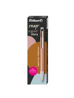 Pelikan Kugelschreiber Snap Metalic K10 Kupfer im Etui, Clip, Clip-on-Einziehkugelschreiber, Blau, 1 Stück(e), Medium