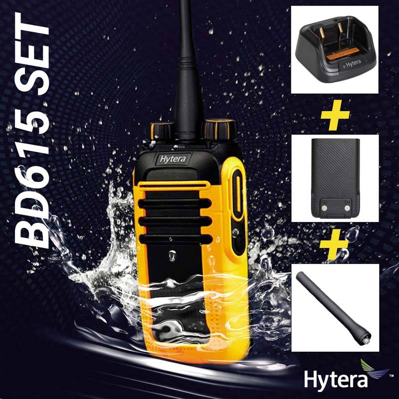 HYTERA BD615 Handfunkgerät UHF - Antenne Akku Ladegerät BD615U