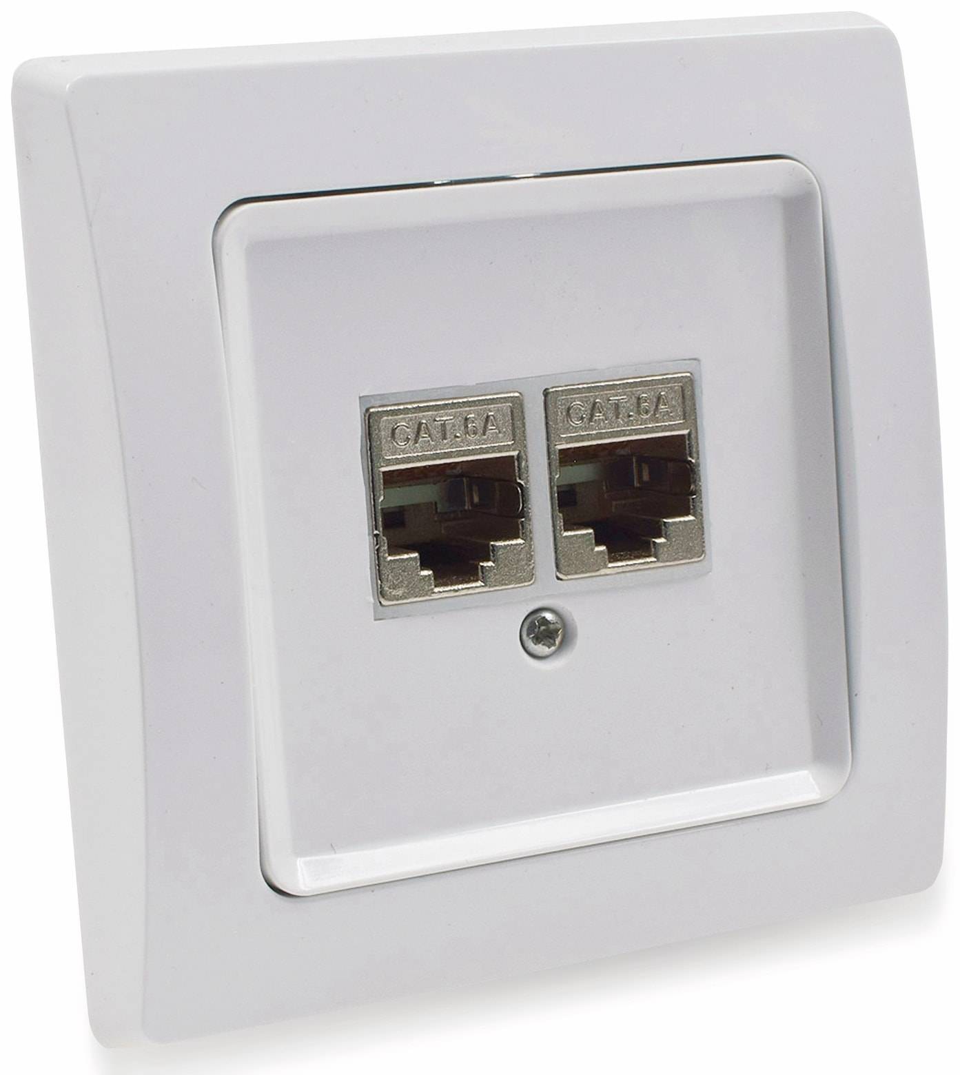 DELPHI RJ45-Doppeldose, CAT.6, weiß