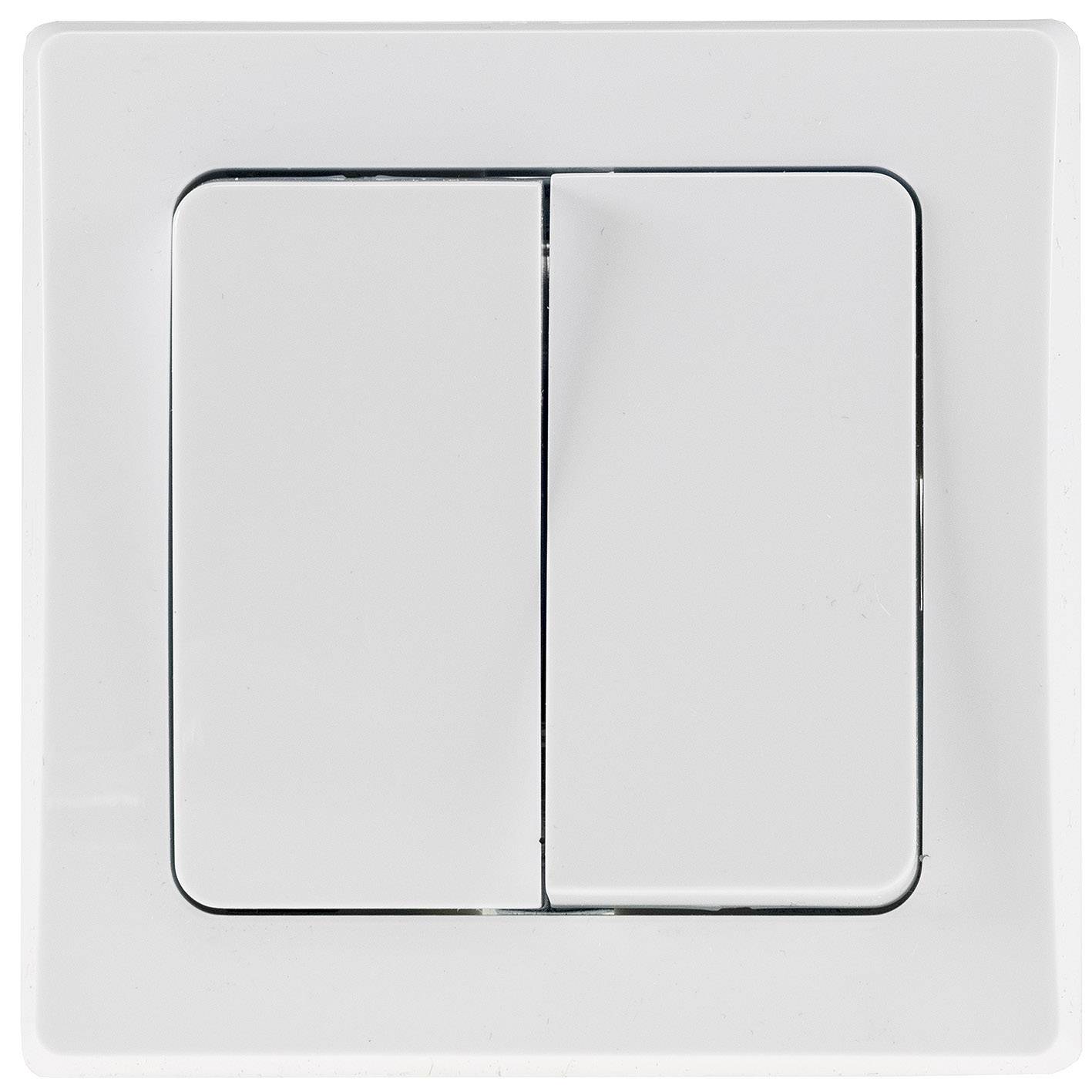 DELPHI 2-fach Serien-Schalter I Doppel-Schalter I 2 Wippen I 250V 10A I inkl. Rahmen I Unterputz I w