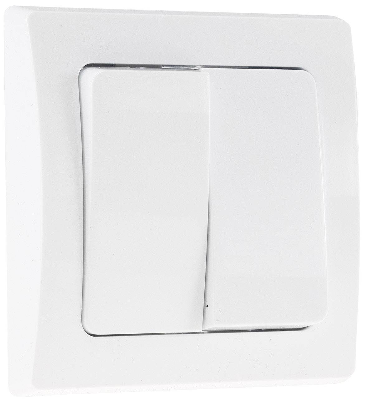 DELPHI 2-fach Serien-Schalter I Doppel-Schalter I 2 Wippen I 250V 10A I inkl. Rahmen I Unterputz I w