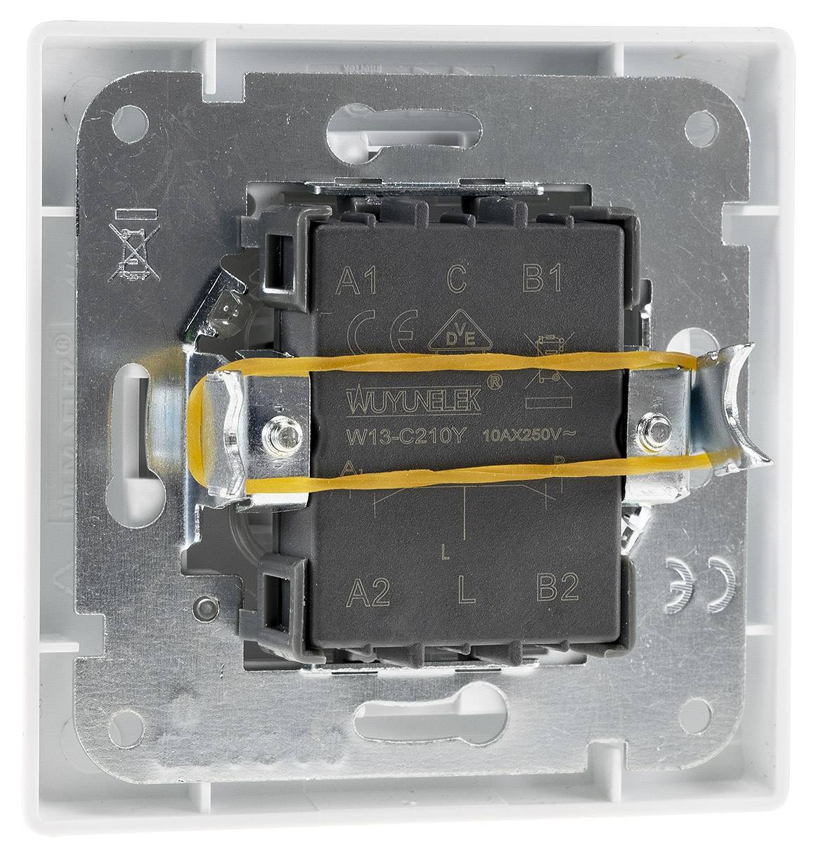 DELPHI 2-fach Serien-Schalter I Doppel-Schalter I 2 Wippen I 250V 10A I inkl. Rahmen I Unterputz I w