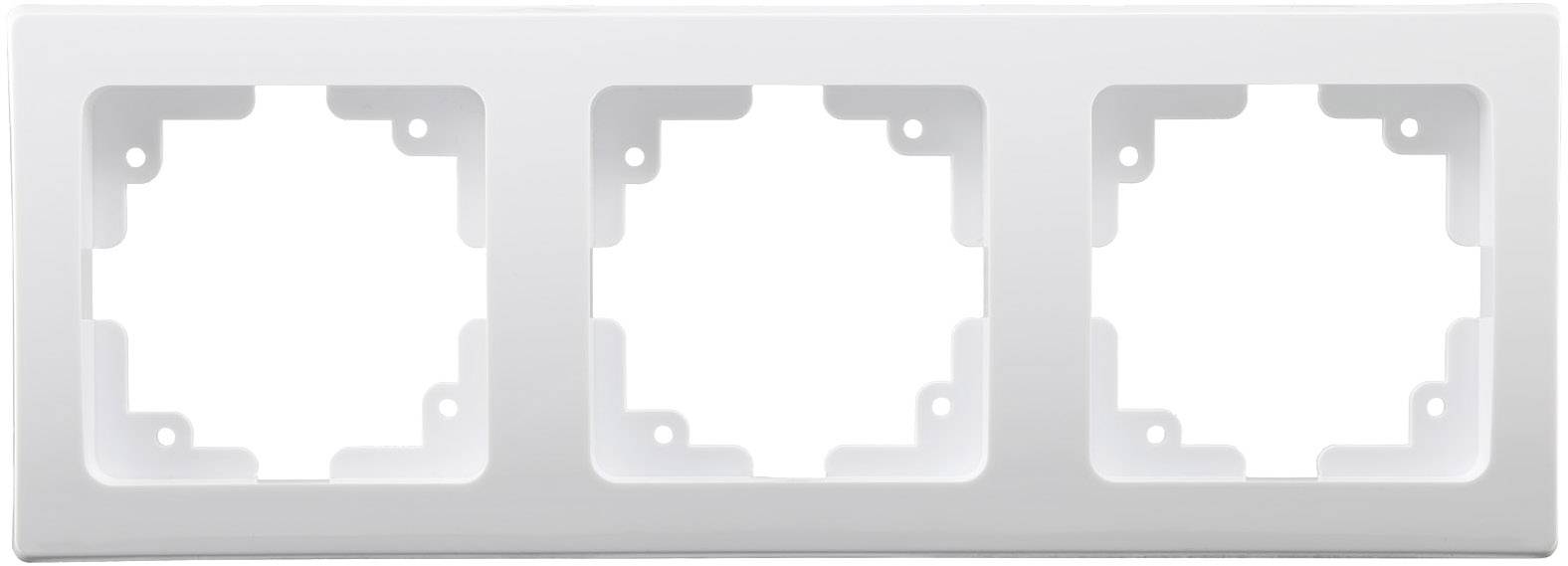 DELPHI 3-fach Rahmen Wand-Abdeckung Aufbau Weiß