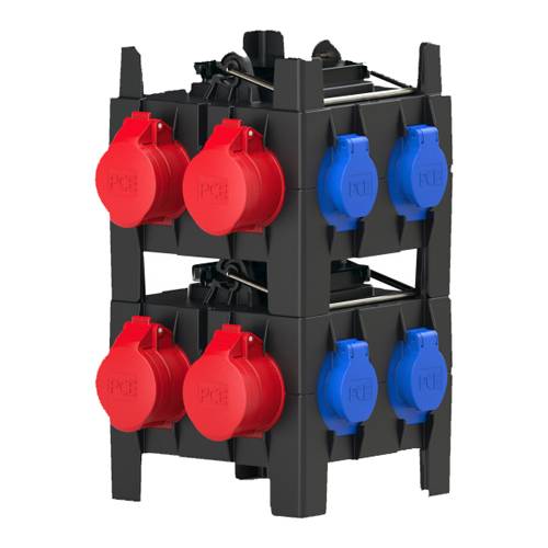 PC ELECTRIC 9030204 - Mobilverteiler "IMST BV" (Eingang: 1x CEE-Stecker 400V/16A/5-pol + 2m Kabel | Ausgang: 2x