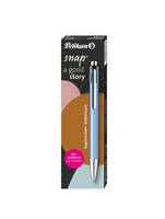 Pelikan Kugelschreiber Snap Metalic K10 Frostblau im Etui - Kugelschreiber - Bla