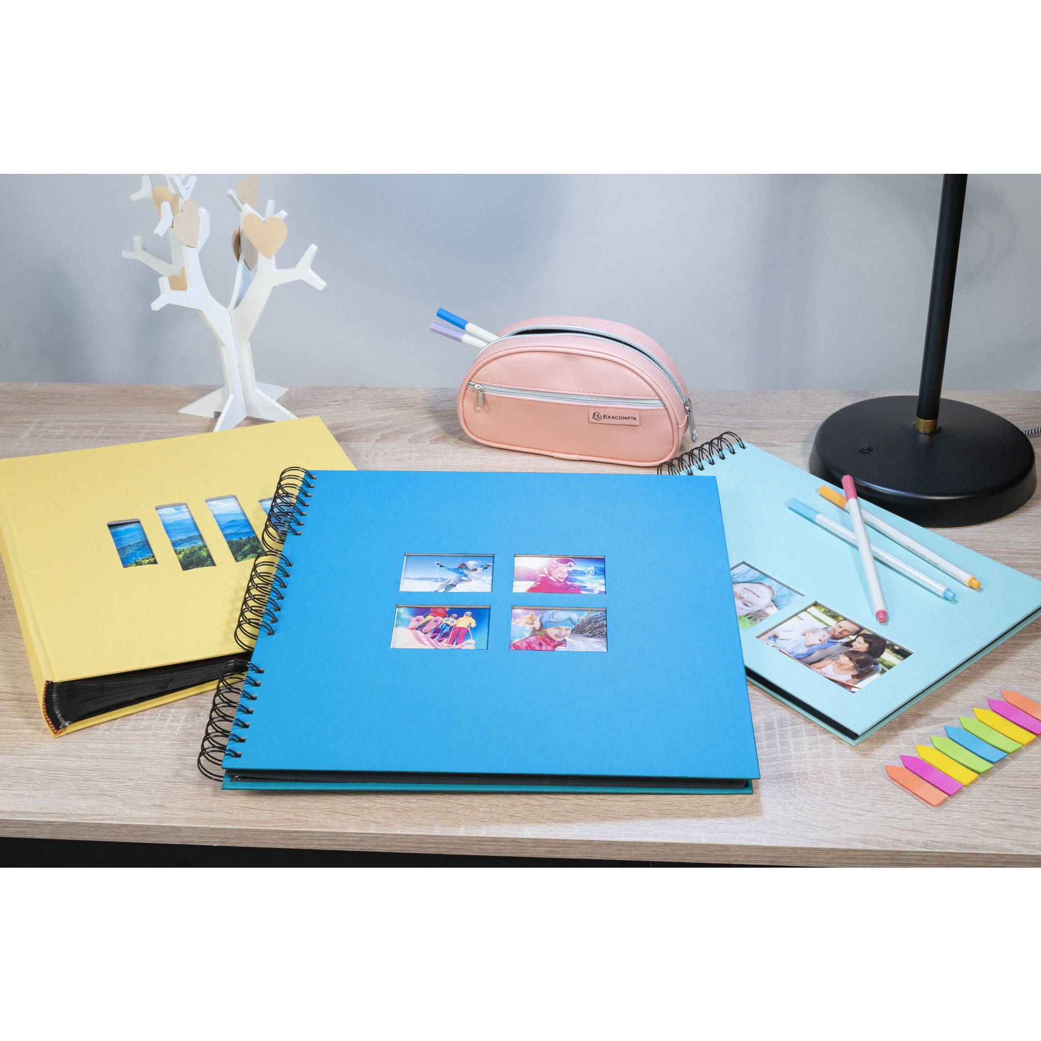 Exacompta Spiralfotoalbum MILANO 32x32 cm, 60 schwarze Seiten - Blau - 15115E