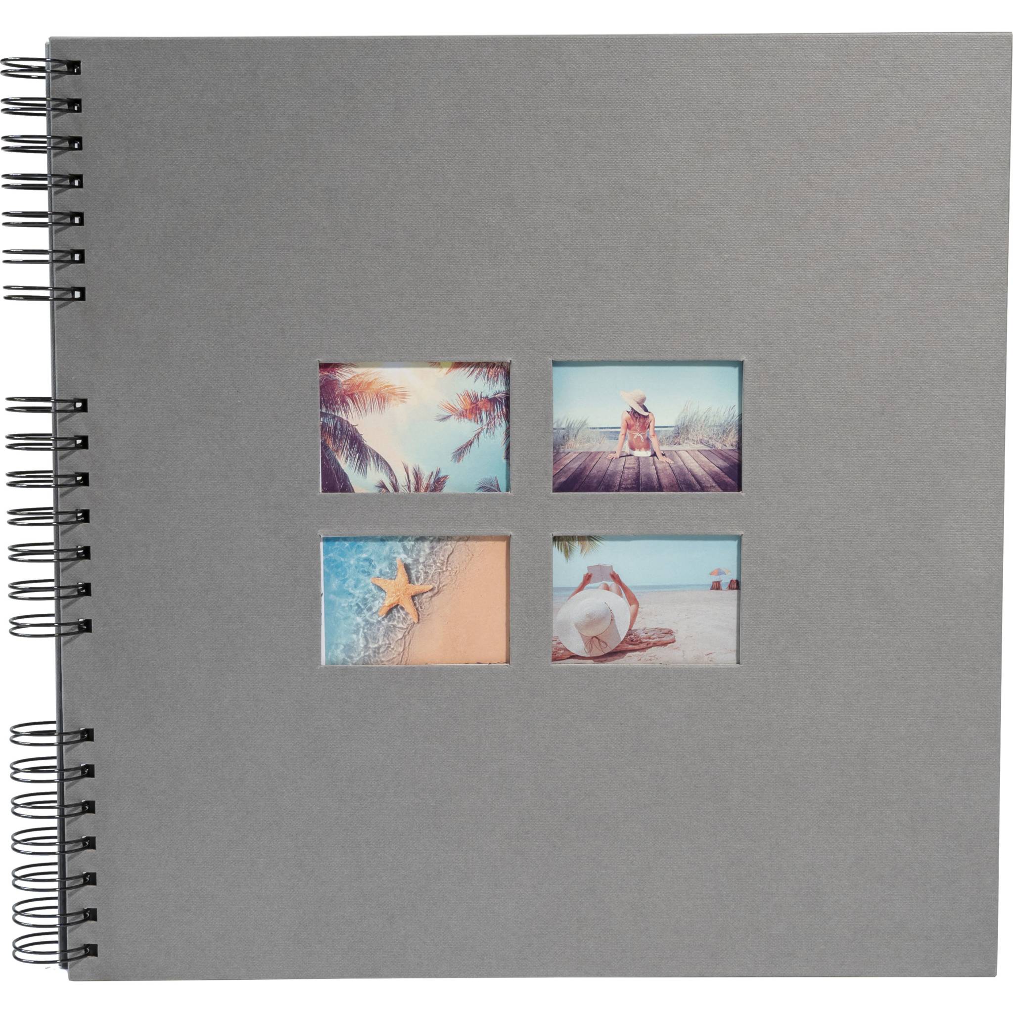 Exacompta Spiralfotoalbum MILANO 32x32 cm, 60 schwarze Seiten - Grau - 15116E