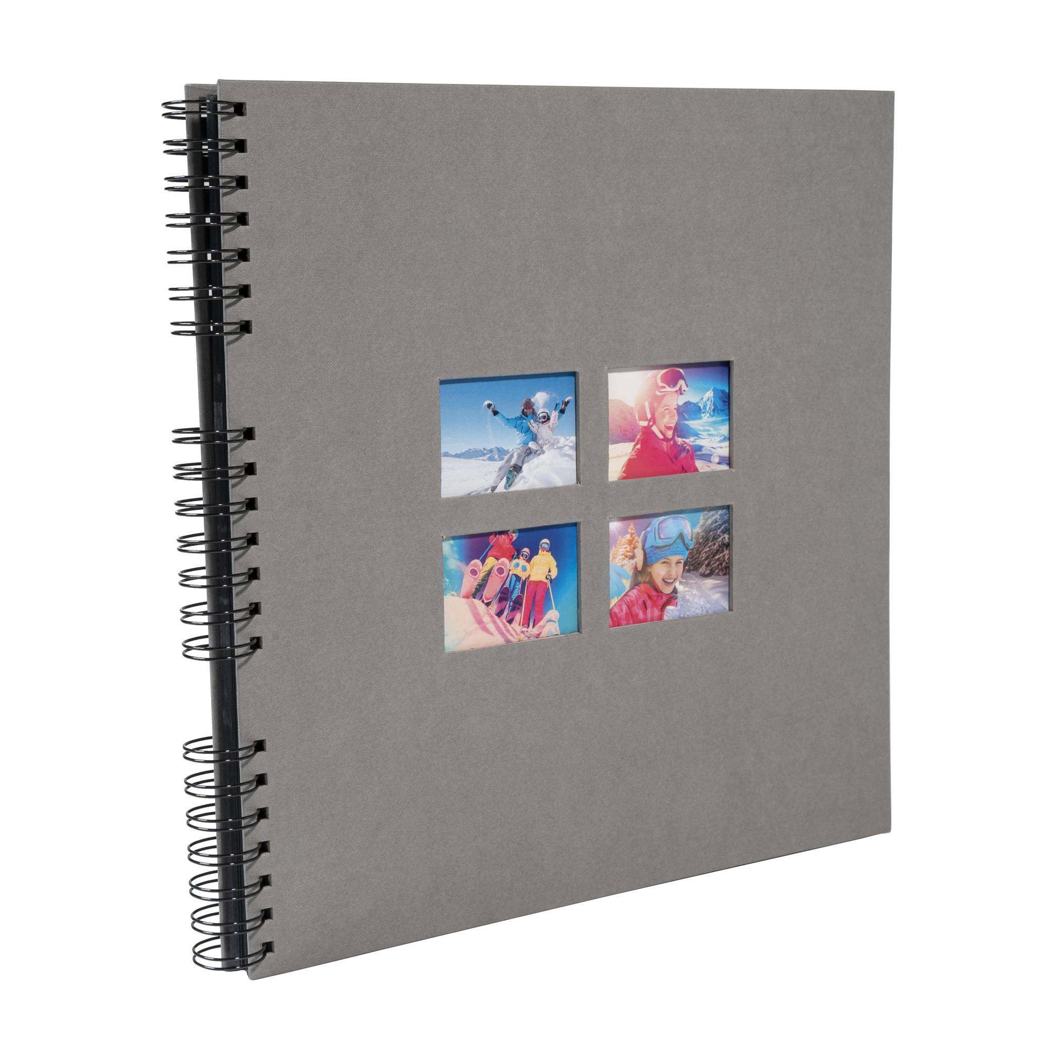 Exacompta Spiralfotoalbum MILANO 32x32 cm, 60 schwarze Seiten - Grau - 15116E