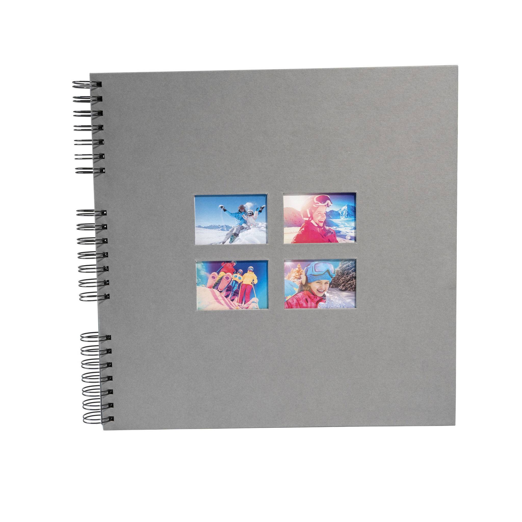 Exacompta Spiralfotoalbum MILANO 32x32 cm, 60 schwarze Seiten - Grau - 15116E